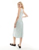 Motel Exclusive lavisha lace edge delicate floral midi dress in pale blue