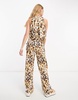 River Island layered jumpsuit in animal print