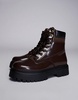 ASOS DESIGN lace up worker boots in brown polish with chunky sole