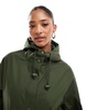 ASOS DESIGN rubberized rain parka coat in khaki