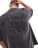 ASOS DESIGN oversized t-shirt with campus gym back print in charcoal