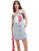 Tommy Jeans denim overall dress in light wash