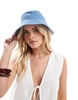 Accessorize gingham bucket hat in blue