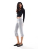 Cotton On fold over bella capri pants in heather gray