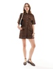 ASOS DESIGN pocket detail utility romper in chocolate