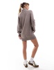 Cotton On ultra luxe roll neck knit mini dress in acorn heather