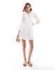 Mango eyelet mini dress in white