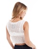 COLLUSION lettuce hem knitted tank top in ecru