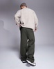 ASOS DESIGN premium heavyweight wide leg sweatpants 400gsm khaki