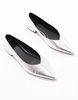 ASOS DESIGN Wide Fit Lavinia ballet flats in silver