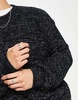 New Look yarn texture sweater in navy