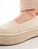 ASOS DESIGN Journal flatform espadrilles in cream