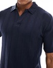 Brave Soul textured knit trophy neck polo in navy