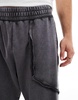 ADPT wide leg sweatpants in gray acid wash