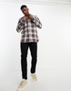 French Connection shadow check shirt in burgundy