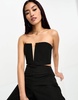 Bardot bandeau jumpsuit in black