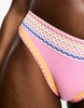 River Island stitch detail bikini bottom in pink