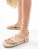 ASOS DESIGN Jadine strappy espadrille sandals in gold