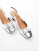 River Island slingback block heel in silver