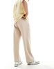 ADPT oversized wide fit sweatpants in washed beige