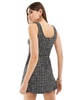 Mango tweed plaid mini dress in black