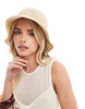 Accessorize Daisy embellished bucket hat in straw