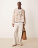 ASOS DESIGN cropped trench coat in stone