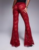 ASOS DESIGN extreme flare high waist lace pants in red