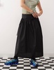 COLLUSION drop waist full midi skirt in black