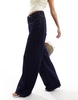 Mango wide leg jeans in dark blue