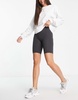 Brave Soul Tall sindy legging shorts in dark gray