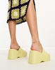 ALDO Betta wedge sandals in pastel yellow leather