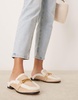 River Island cozy backless mules in light beige