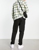 ASOS DESIGN tapered cargo pants with toggles in black