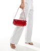 ASOS DESIGN shoulder bag with buckle detail in red