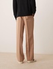 ASOS DESIGN smart wide leg pants with front pleat in camel