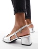 River Island slingback block heel in silver