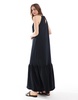 Mango halterneck tiered midi dress in black