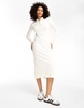 Mango polo neck knitted midi dress in light beige