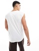 Brave Soul raw edge tank top in white