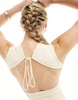 Lioness slinky open tie back top in ivory