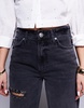 River Island barrel leg jeans with embellished detail in black