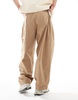 ASOS DESIGN balloon fit cargo pants in tan