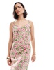 Vila satin cross back cami midi dress in floral print