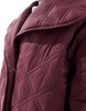 ASOS DESIGN waterfall collar quilted longline coat in burgundy