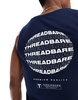 Threadbare logo print tank top in navy