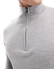 French Connection soft touch half zip sweater in light gray