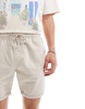 Brave Soul cotton chino shorts in light stone