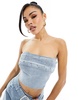 Simmi bandeau buckle detail denim top in blue - part of a set