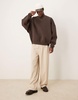 ASOS DESIGN heavyweight extreme oversized scuba sweatshirt in brown